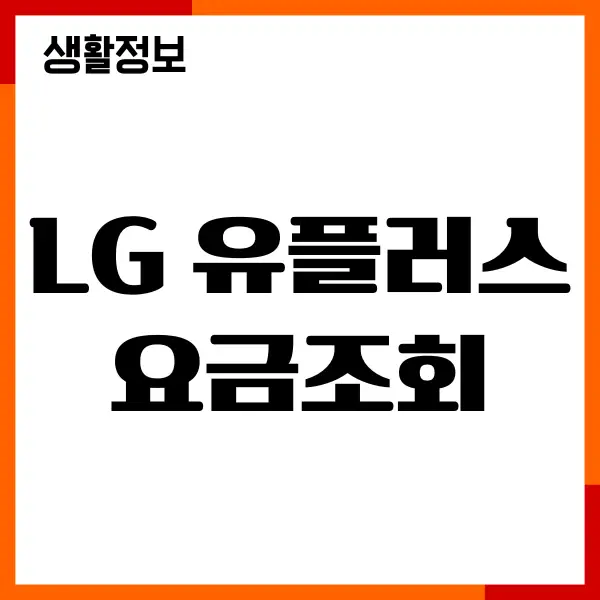 LG 유플러스 요금조회, 미납요금, 실시간 사용량, 납부방법