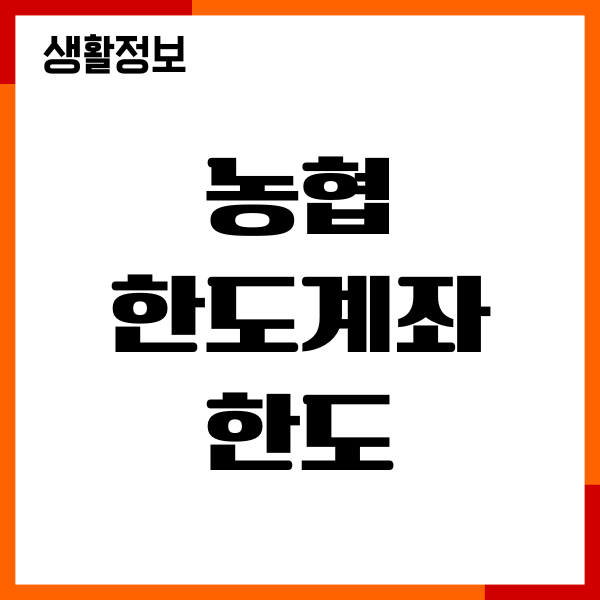 농협 한도계좌 한도 해제 방법, 필요서류, 비대면 신청
