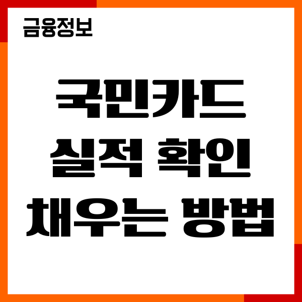 국민카드 실적 확인 및 채우는 방법, 사용내역 매출전표 조회