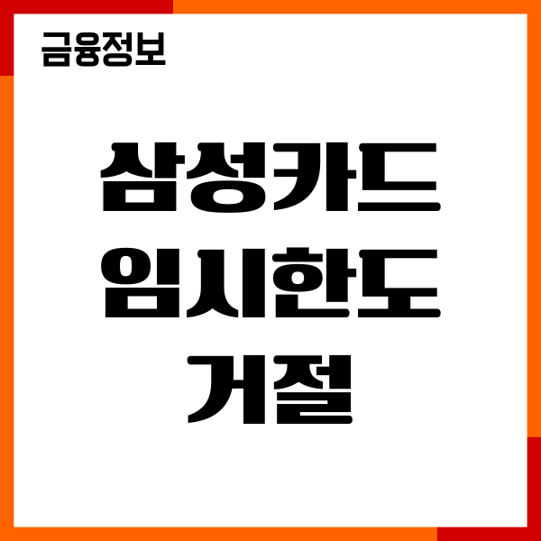 삼성카드 임시한도 거절 사유, 재신청 방법, 승인 조건, 절차