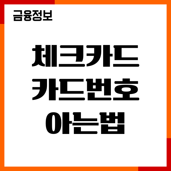 체크카드 카드번호 아는법, 분실시 대처방법, 유효기간