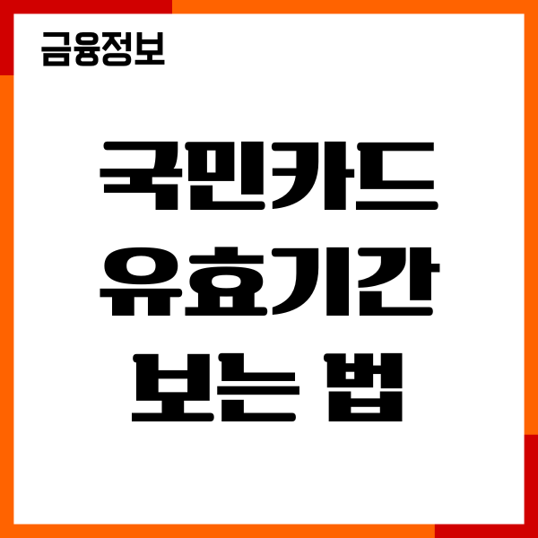 국민카드 유효기간 보는 법, 조회, 연장절차, 이용후기